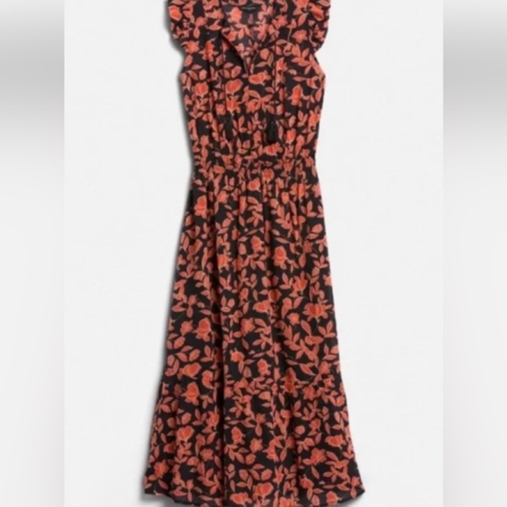 Banana Republic Sleeveless Gauze Flounce Midi Dress - XL